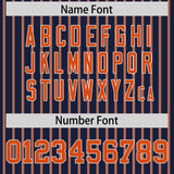 Custom Navy White Tricolor Stripe Fashion Authentic Baseball Jersey