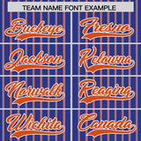 Custom Royal White Tricolor Stripe Fashion Authentic Baseball Jersey