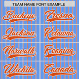 Custom Powder Blue White Tricolor Stripe Fashion Authentic Baseball Jersey