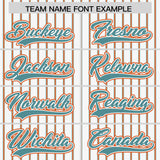 Custom White Aqua Tricolor Stripe Fashion Authentic Baseball Jersey