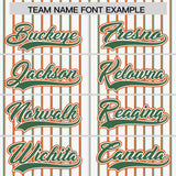 Custom White Kelly Green Tricolor Stripe Fashion Authentic Baseball Jersey