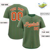 Custom Kelly Green White Tricolor Stripe Fashion Authentic Baseball Jersey
