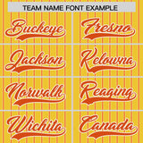 Custom Gold White Tricolor Stripe Fashion Authentic Baseball Jersey