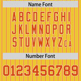 Custom Gold White Tricolor Stripe Fashion Authentic Baseball Jersey