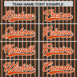 Custom Brown White Tricolor Stripe Fashion Authentic Baseball Jersey