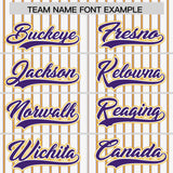 Custom White Purple Tricolor Stripe Fashion Authentic Baseball Jersey