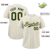Custom White Green Tricolor Stripe Fashion Authentic Baseball Jersey