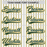 Custom White Green Tricolor Stripe Fashion Authentic Baseball Jersey