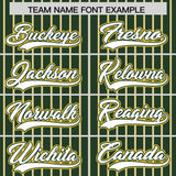 Custom Green Gold Tricolor Stripe Fashion Authentic Baseball Jersey