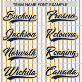 Custom White Navy Tricolor Stripe Fashion Authentic Baseball Jersey