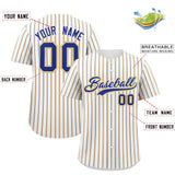 Custom White Royal Tricolor Stripe Fashion Authentic Baseball Jersey
