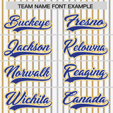 Custom White Royal Tricolor Stripe Fashion Authentic Baseball Jersey