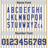 Custom White Royal Tricolor Stripe Fashion Authentic Baseball Jersey