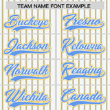 Custom White Powder Blue Tricolor Stripe Fashion Authentic Baseball Jersey