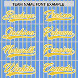 Custom Powder Blue White Tricolor Stripe Fashion Authentic Baseball Jersey