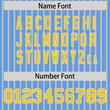 Custom Powder Blue White Tricolor Stripe Fashion Authentic Baseball Jersey