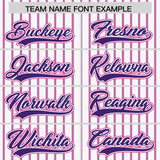 Custom White Purple Tricolor Stripe Fashion Authentic Baseball Jersey
