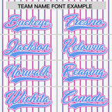 Custom White Powder Blue Tricolor Stripe Fashion Authentic Baseball Jersey