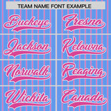 Custom Powder Blue White Tricolor Stripe Fashion Authentic Baseball Jersey