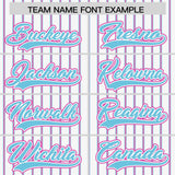 Custom White Sky Blue Tricolor Stripe Fashion Authentic Baseball Jersey