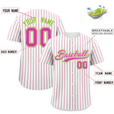 Custom White Neon Green Tricolor Stripe Fashion Authentic Baseball Jersey