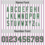 Custom White Kelly Green Tricolor Stripe Fashion Authentic Baseball Jersey