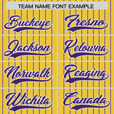 Custom Gold White Tricolor Stripe Fashion Authentic Baseball Jersey