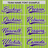 Custom Neon Green White Tricolor Stripe Fashion Authentic Baseball Jersey