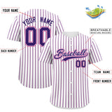 Custom White Pink Tricolor Stripe Fashion Authentic Baseball Jersey