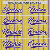 Custom Old Gold White Tricolor Stripe Fashion Authentic Baseball Jersey