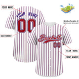 Custom White Red Tricolor Stripe Fashion Authentic Baseball Jersey