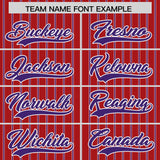 Custom Red White Tricolor Stripe Fashion Authentic Baseball Jersey