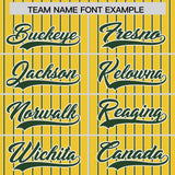 Custom Gold White Tricolor Stripe Fashion Authentic Baseball Jersey