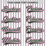 Custom White Pink Tricolor Stripe Fashion Authentic Baseball Jersey