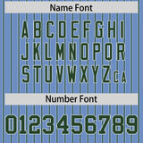 Custom Light Blue White Tricolor Stripe Fashion Authentic Baseball Jersey