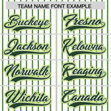 Custom White Neon Green Tricolor Stripe Fashion Authentic Baseball Jersey