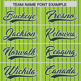 Custom Neon Green White Tricolor Stripe Fashion Authentic Baseball Jersey