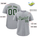 Custom Gray White Tricolor Stripe Fashion Authentic Baseball Jersey