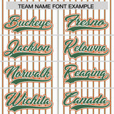 Custom White Kelly Green Tricolor Stripe Fashion Authentic Baseball Jersey