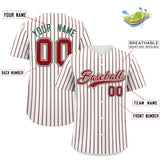 Custom White Kelly Green Tricolor Stripe Fashion Authentic Baseball Jersey