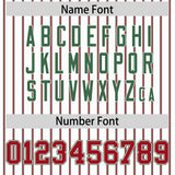 Custom White Kelly Green Tricolor Stripe Fashion Authentic Baseball Jersey