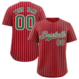 Custom Red White Tricolor Stripe Fashion Authentic Baseball Jersey