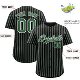 Custom Black White Tricolor Stripe Fashion Authentic Baseball Jersey