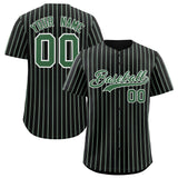 Custom Black White Tricolor Stripe Fashion Authentic Baseball Jersey