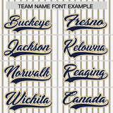 Custom White Navy Tricolor Stripe Fashion Authentic Baseball Jersey