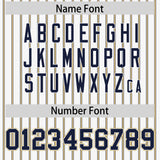 Custom White Navy Tricolor Stripe Fashion Authentic Baseball Jersey