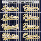 Custom Navy White Tricolor Stripe Fashion Authentic Baseball Jersey