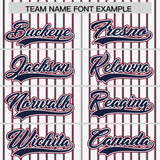 Custom White Navy Tricolor Stripe Fashion Authentic Baseball Jersey