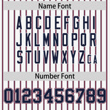 Custom White Navy Tricolor Stripe Fashion Authentic Baseball Jersey