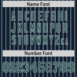 Custom Navy White Tricolor Stripe Fashion Authentic Baseball Jersey